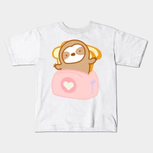 Cute Toaster Sloth Kids T-Shirt